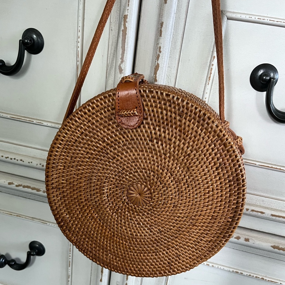 Poppy + Sage Camilla Rattan Crossbody Purse NWOT